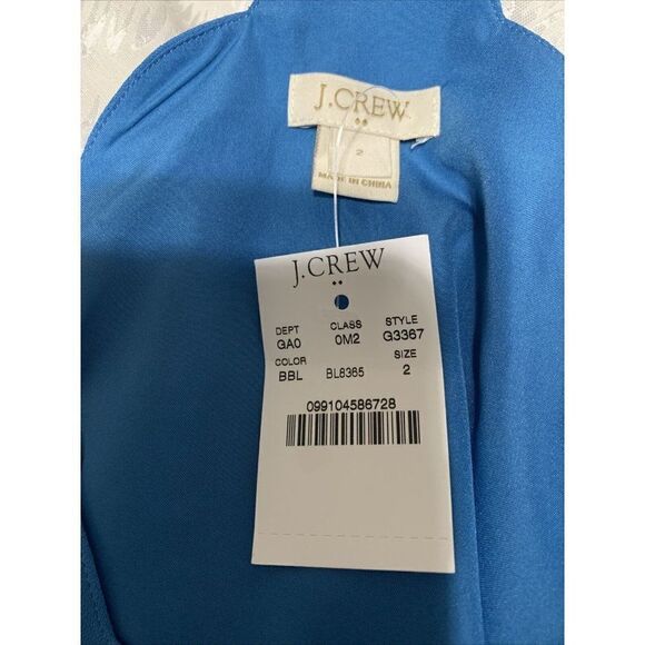 j crew womens New solid blue v neck tank top 2 xs g3367 - Picture 4 of 5